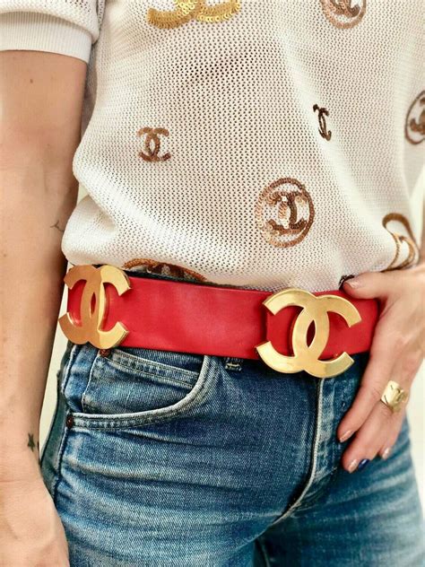 chanel thick & big buckle belt